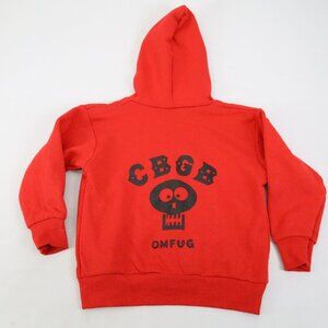 Vintage Youth CBGB Toddler Red Hoodie Size 4 New Graphic Rock OMFUG Club Rare